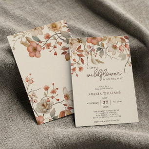 Boho Fleur sauvage Floral Ivory Invitation