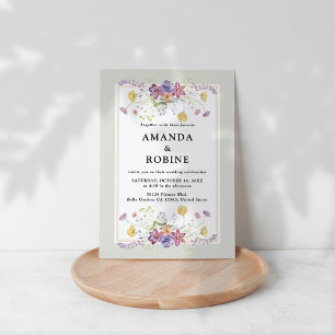Boho Fleur sauvage Garden Invitation de mariage