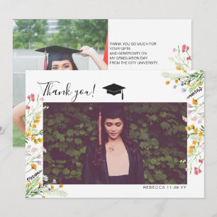Boho fleur sauvage Graduation Merci photo