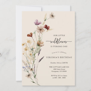 Boho Fleur sauvage Invitation d'anniversaire