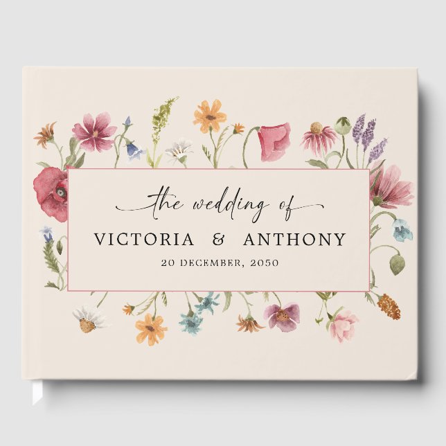 Boho Fleur sauvage Mariage livre d'hôtes (Recto)