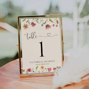 Boho Fleur sauvage numéros de table des Mariages