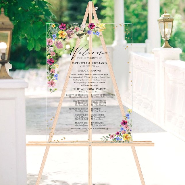 Boho Fleur sauvage Wedding Programme (Créateur téléchargé)