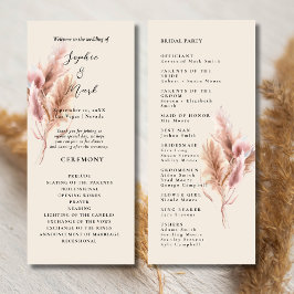 Boho Fleur sauvage Wedding Programme