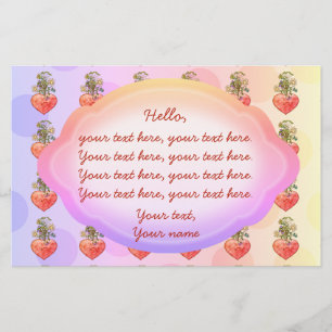 Boho fleurit coeur coloré papeterie personnalisée
