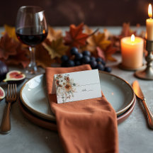 Boho fleurs séchées d'automne | Carte de placement