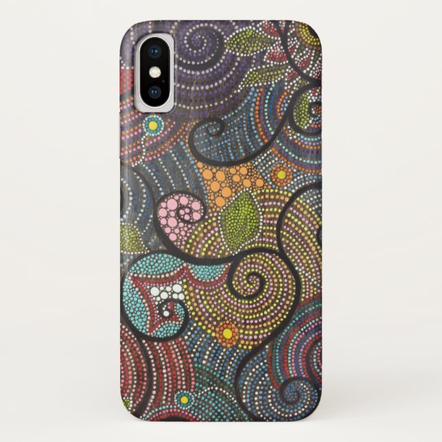 Boho Flings-Wirbel und Punkte Case-Mate iPhone Hülle (Rückseite)