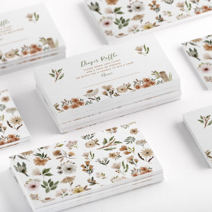 Boho Flora Baby shower Carte de visite  de carafe