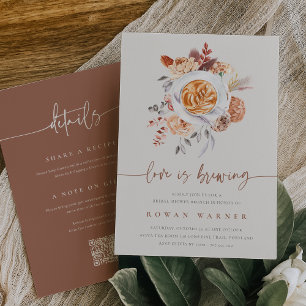 Boho Floral All in One Coffee Brautparty Einladung