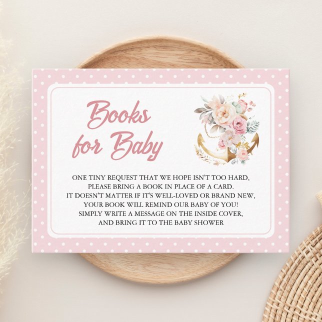 Boho Floral Anchor Nautical Girl Book Request Begleitkarte (Von Creator hochgeladen)