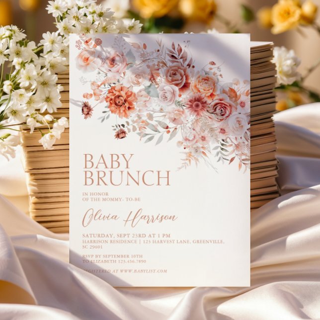 Boho Floral Baby Brunch Einladung (Von Creator hochgeladen)