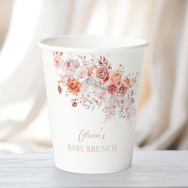 Boho Floral Baby Brunch Pappbecher (Von Creator hochgeladen)