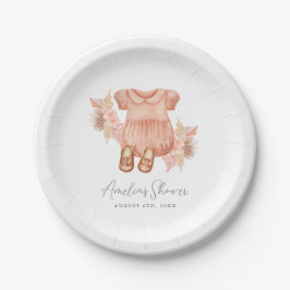 Boho Floral Baby Girl Shower Pappteller