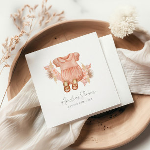 Boho Floral Baby Girl Shower Serviette