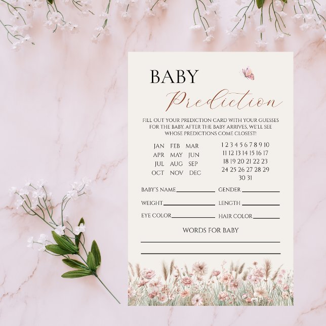 Boho Floral Baby Prediction Baby Shooting Game Flyer (Von Creator hochgeladen)