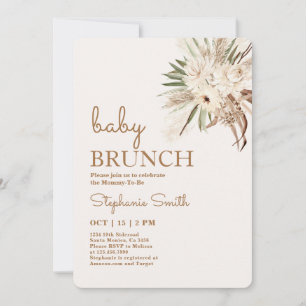 Boho Floral Baby Shower Brunch Einladung