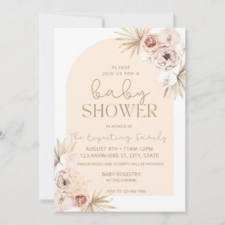 Boho Floral Baby Shower Einladung