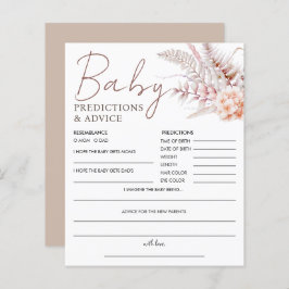 Boho Floral Baby Shower Game Predication & Advisor
