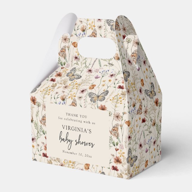Boho Floral Baby Shower Geschenkschachtel (Vorderseite)