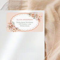 Boho Floral Baby Shower Rücksendeadresse