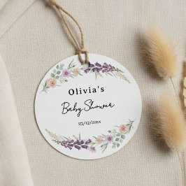 Boho Floral Baby Shower tag Wildflower Watercolor Geschenkanhänger
