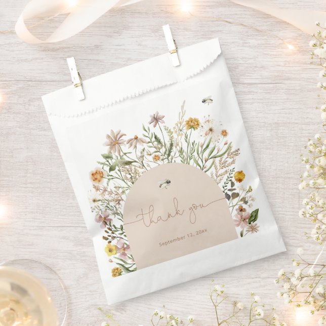 Boho Floral Baby Shower Vielen Dank Geschenktütchen (Ausgeschnitten)