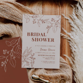 Boho Floral Beige Bridal Douche Invitation