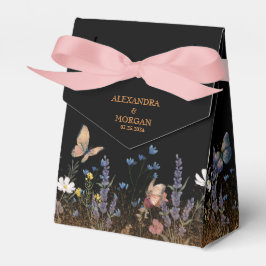 Boho Floral Black Butterfly Garden Wedding Geschenkschachtel