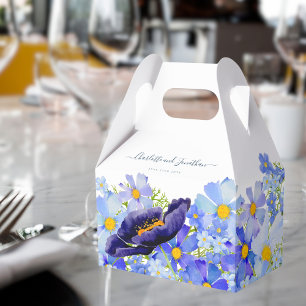 Boho Floral Blaue Hochzeit Danke Geschenkschachtel