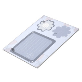 Boho Floral Blue Gray Creative Paper Notizblock