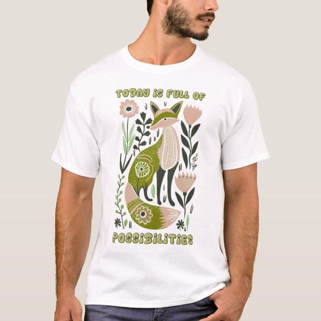 Boho Floral Boho Fox Motivierend Zitate T-Shirt (Vorderseite)