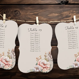 Boho Floral Boots Monogram Guest List Tischnummer