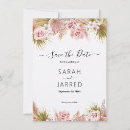Boho Floral Border Save The Date