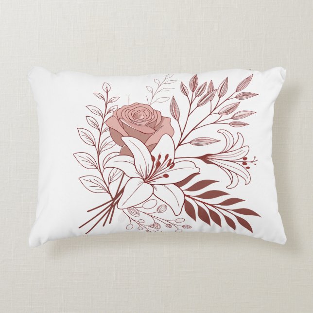 Boho Floral Bouquet Dekokissen (Vorderseite)