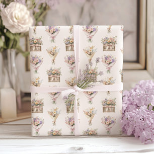 Boho Floral Bouquet Geschenkpapier