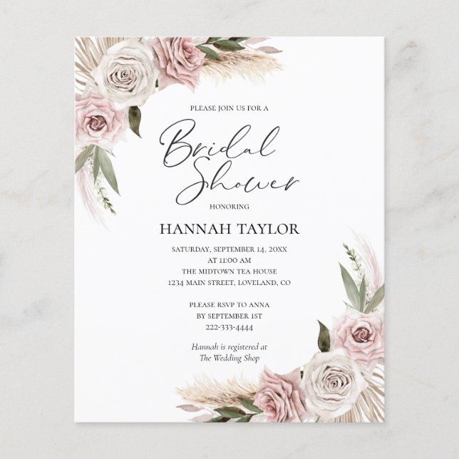 Boho Floral Brautparty (Vorderseite)