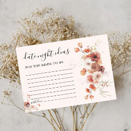 Boho Floral Brautparty Date Night Ideas Card