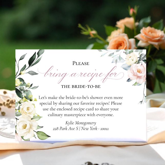 Boho Floral Brautparty Rezept Card Einladung (Von Creator hochgeladen)
