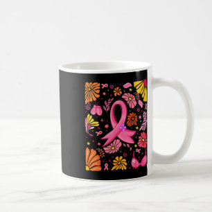 Boho Floral Breast Cancer Awareness Pink Ribbon Wa Kaffeetasse
