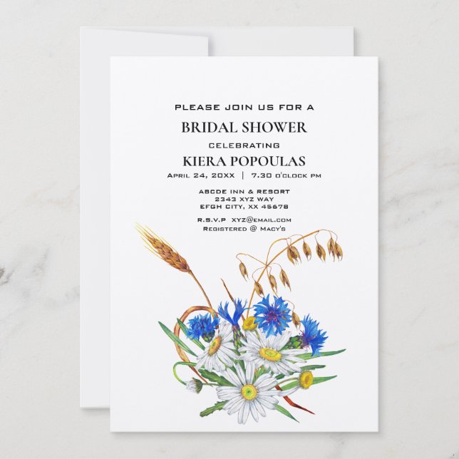 Boho Floral Bridal Dusche Einladungen - elegant (Vorderseite)