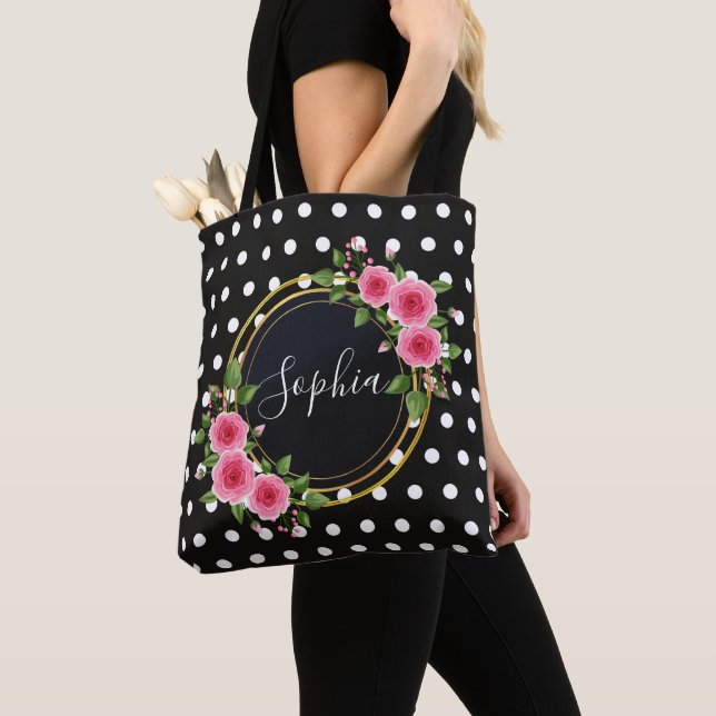Boho floral Bridesmaid Personalisiert Black Tasche (Von Nahem)