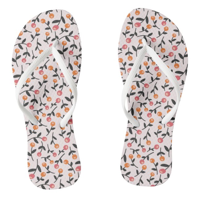 Boho Floral Bud Pattern Flip Flops (Fußbett)