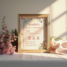 Boho Floral Bunny Beige Mama-osa Bar Sign