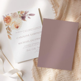 Boho Floral Burnt Orange Hochzeit im Herbst Einlad Einladung