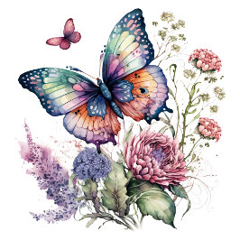 Boho floral Butterfly Sticker Bohemian Ästhetik