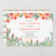 Boho Floral Cactus Baby Shower