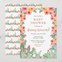 Boho Floral Cactus Baby Shower