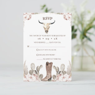 Boho Floral Cactus Rodeo 21. Geburtstag RSVP Card