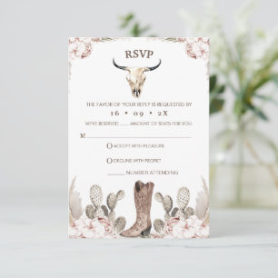 Boho Floral Cactus Rodeo 21e Anniversaire Carte RS