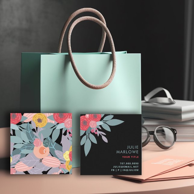 Boho Floral Carte de visite (Créateur téléchargé)